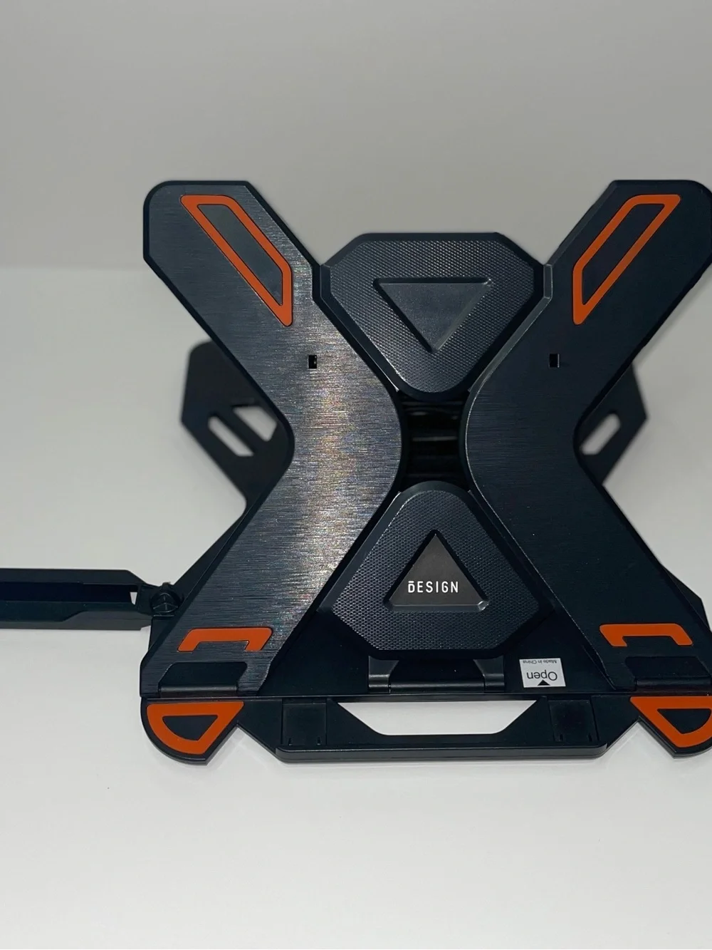 MeFee Portable Black & Orange Laptop Stand with Phone Holder- Design Series